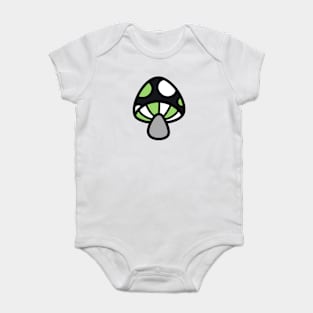 Aromantic Mushroom Discrete Pride Flag Baby Bodysuit